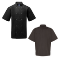 Unisex Ten Studded Front Short Sleeve Chef Coat
