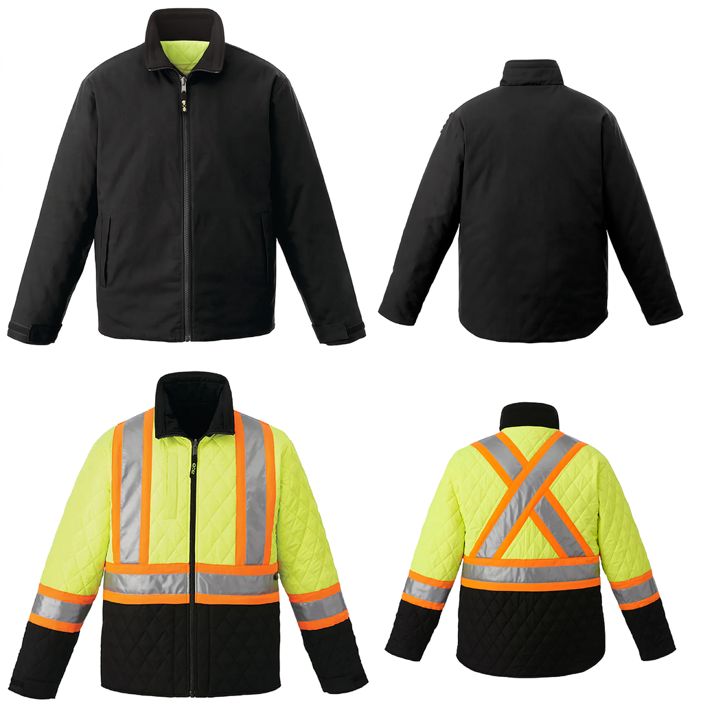 Hi-Vis - Cotton Canvas Reversible to Polyester Hi-Vis Insulated Jacket