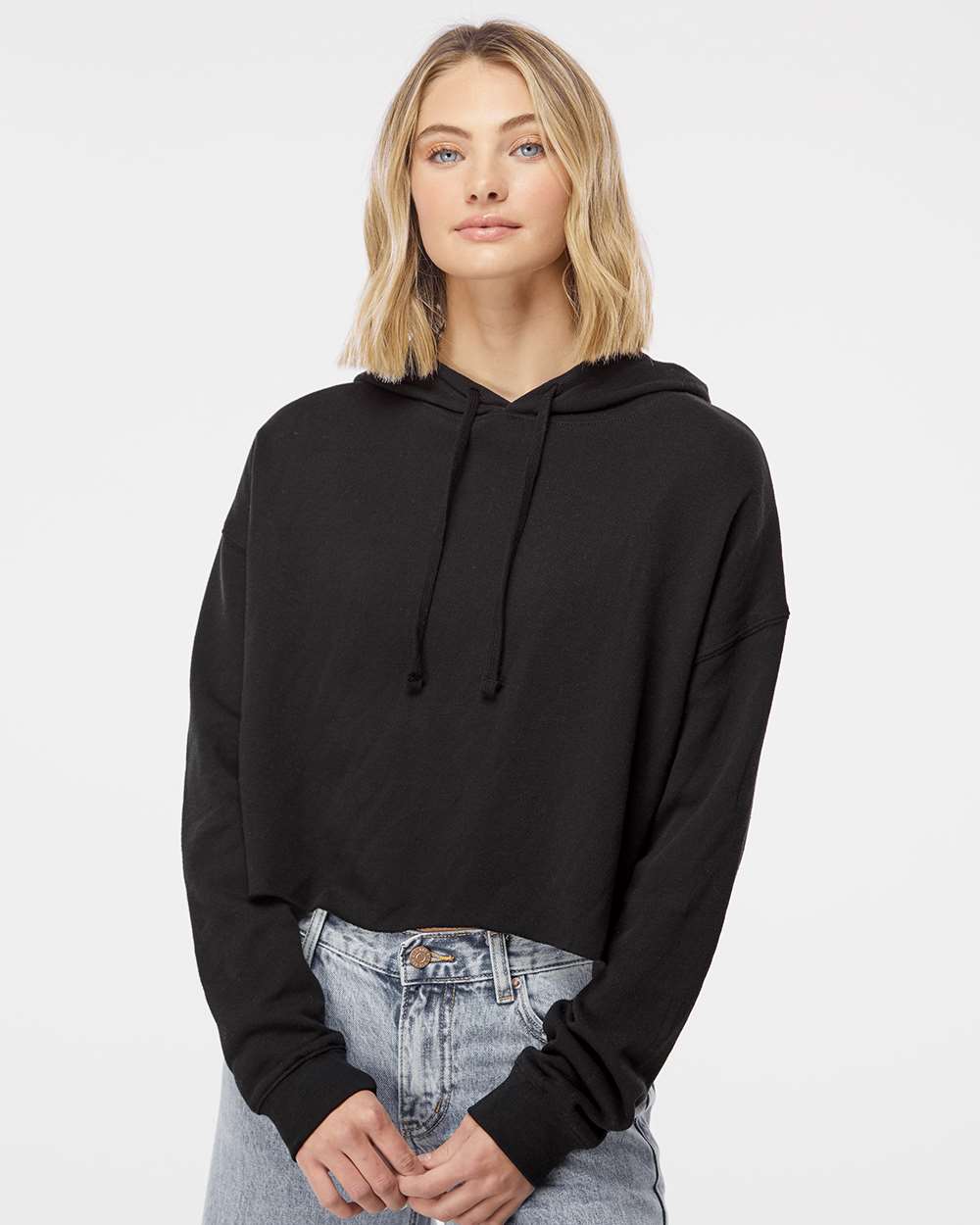 Lightweight Crop Hooded Sweatshirt Custom