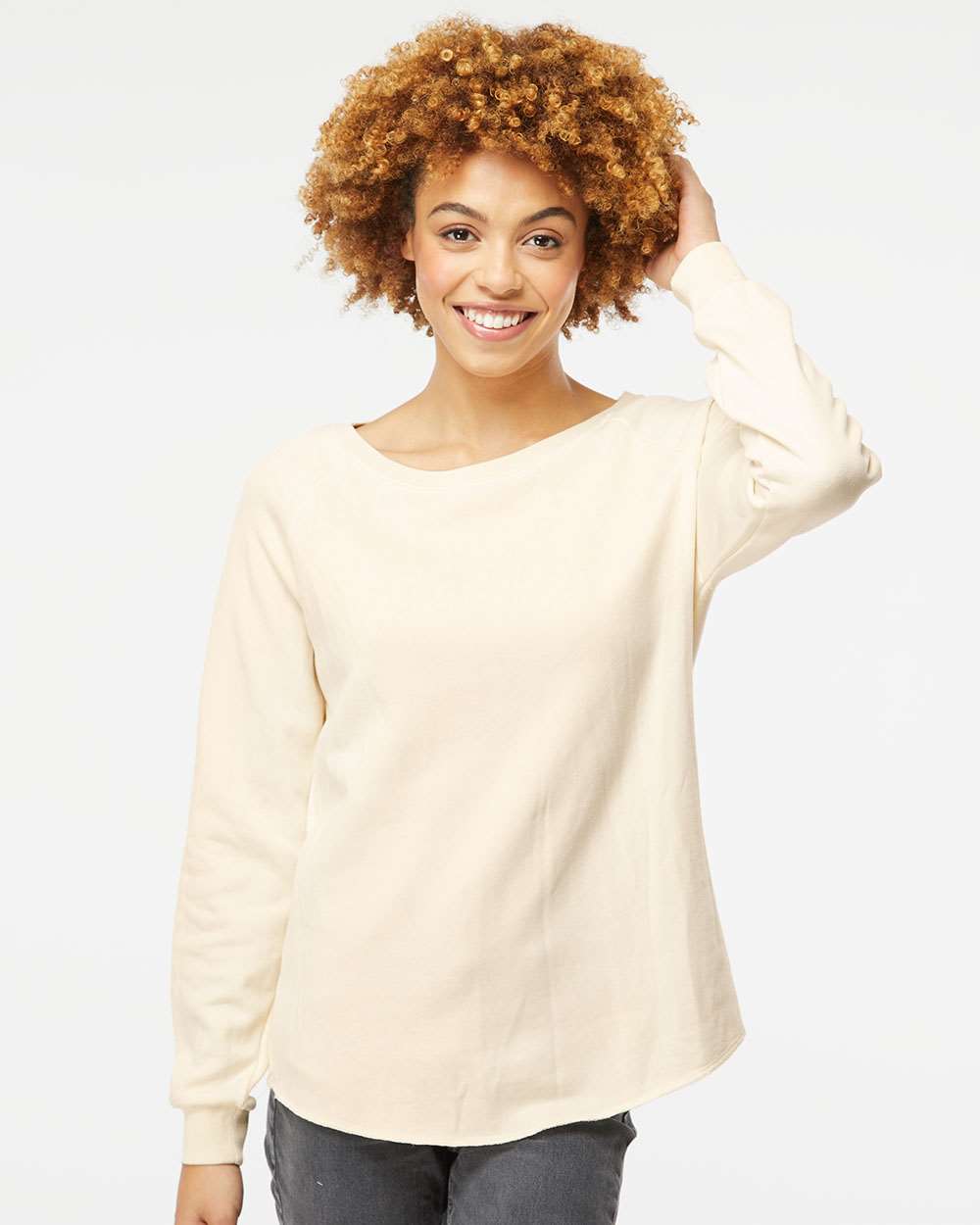 Lightweight California Wave Wash Crewneck Sweater Custom