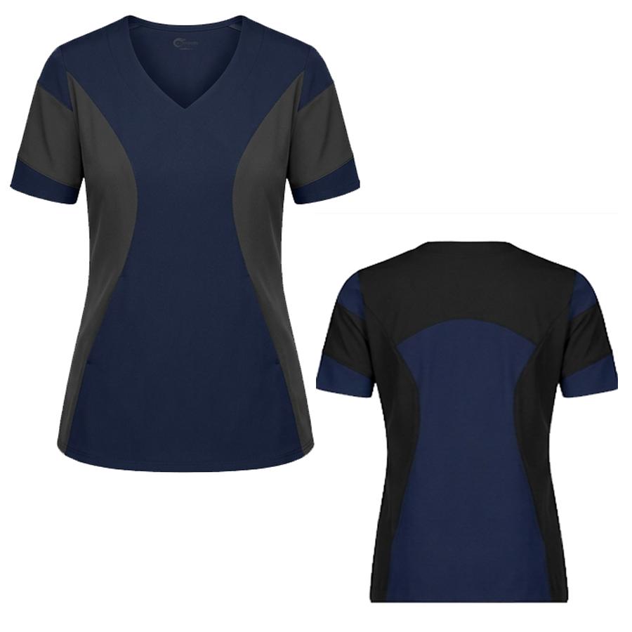 Woman Scrub Top - 2 tone