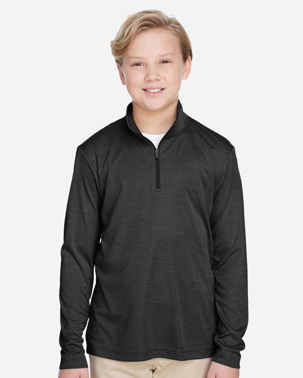 Youth Heather Performance Quarter-Zip Pullover