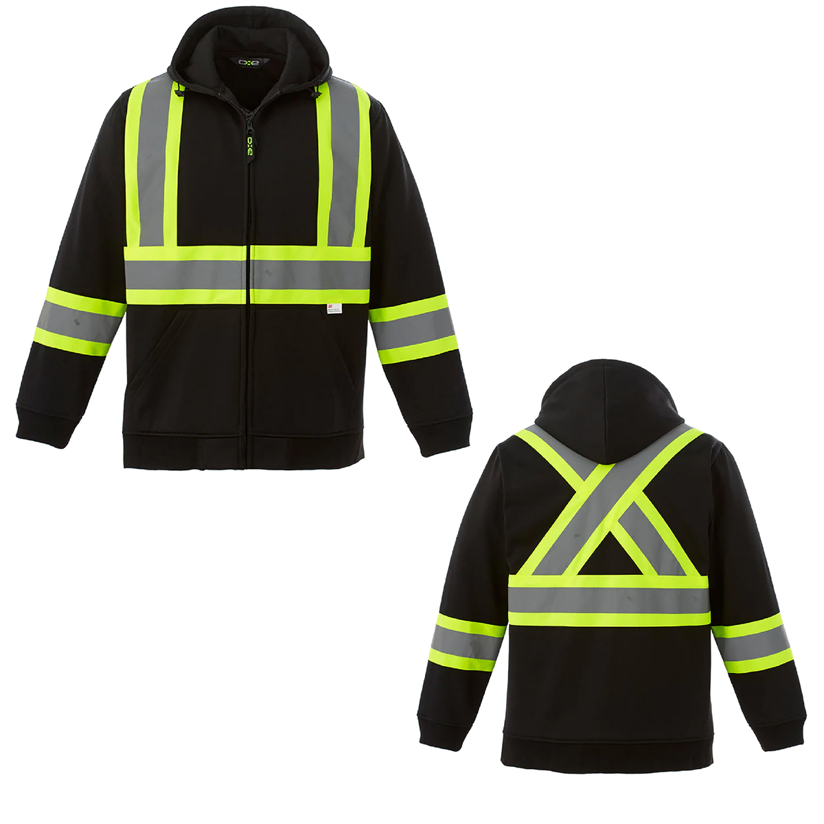 Hi-Vis - Hi-Vis Full Zip Hooded Sweatshirt
