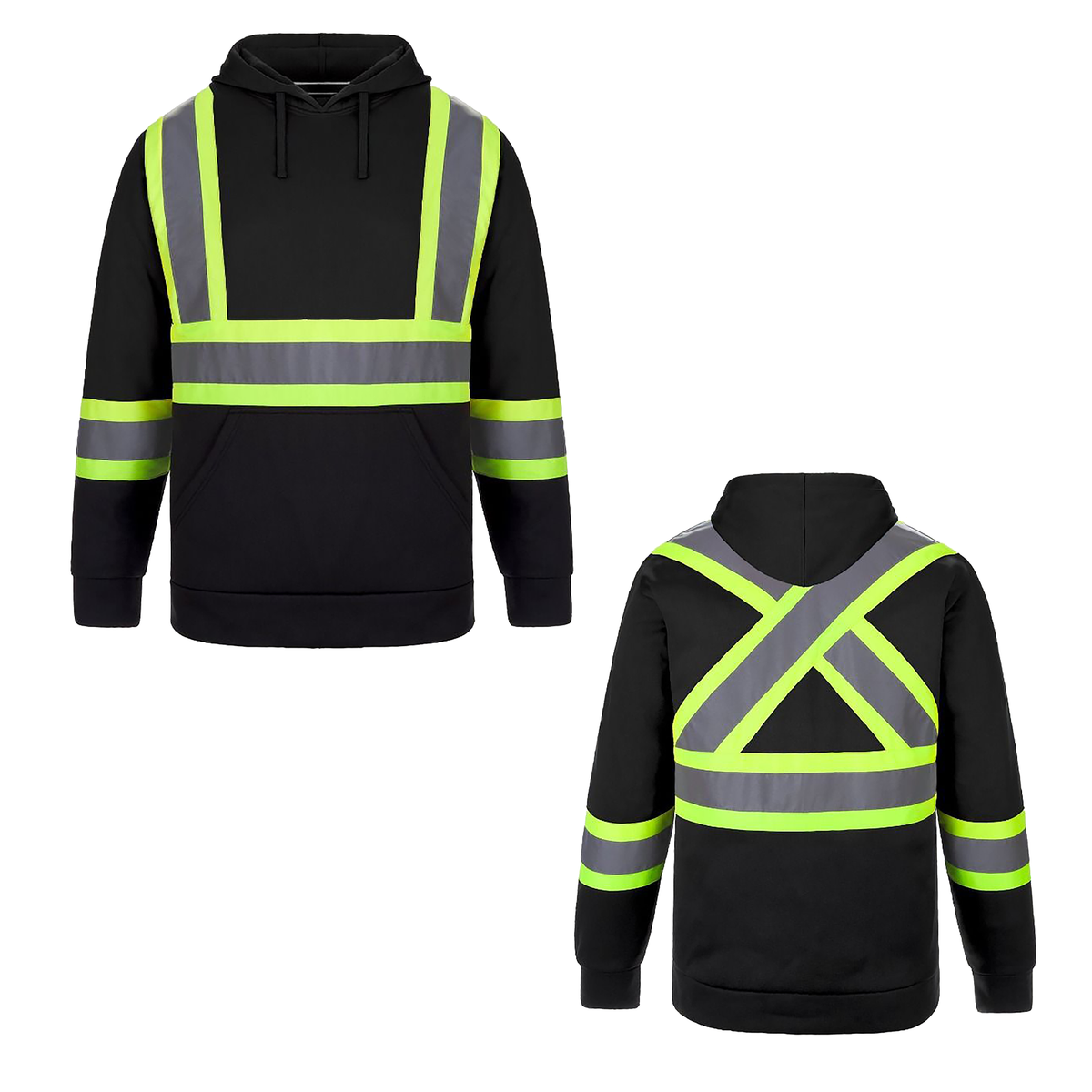 Hi-Vis - Adult Hi-Vis Pullover Hooded Sweatshirt