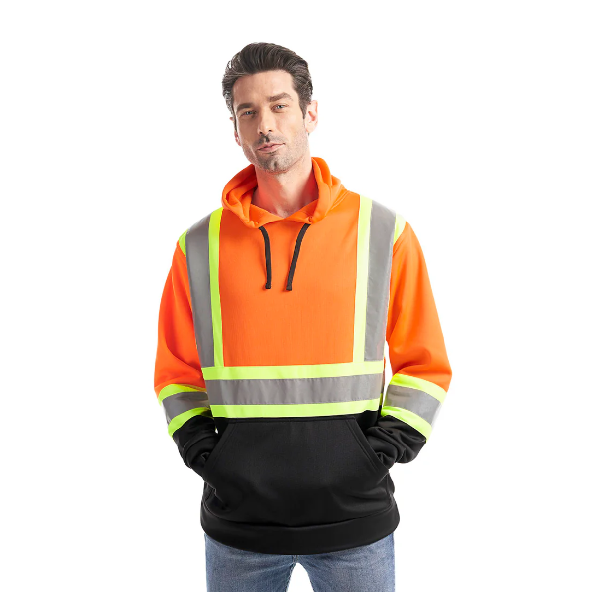 Hi-Vis - Adult Hi-Vis Pullover Hooded Sweatshirt