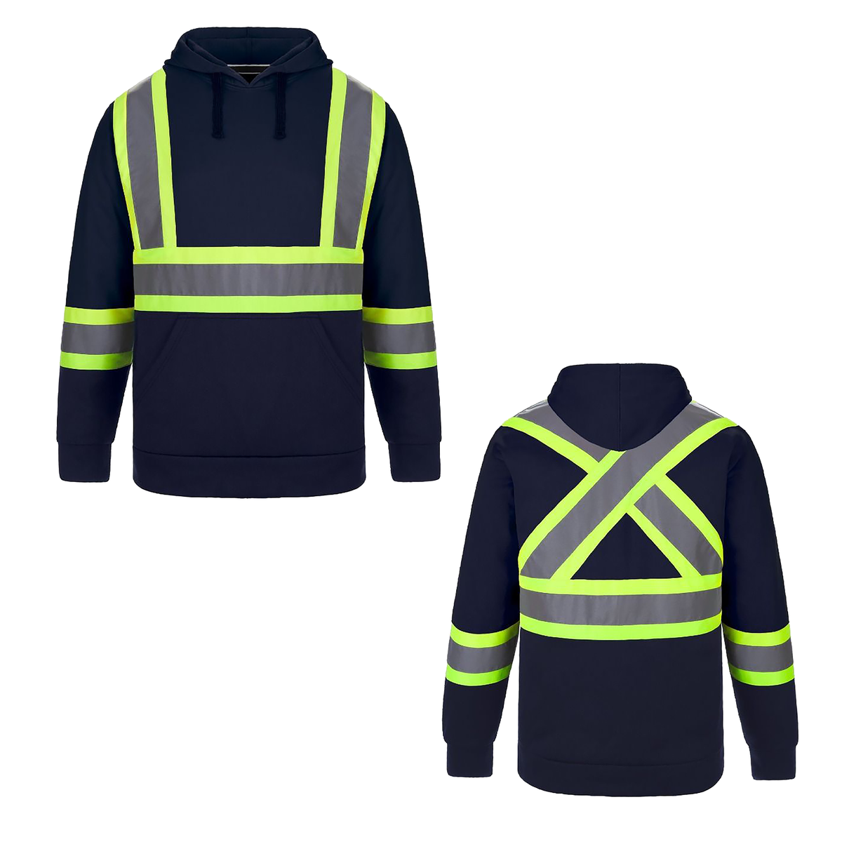 Hi-Vis - Adult Hi-Vis Pullover Hooded Sweatshirt