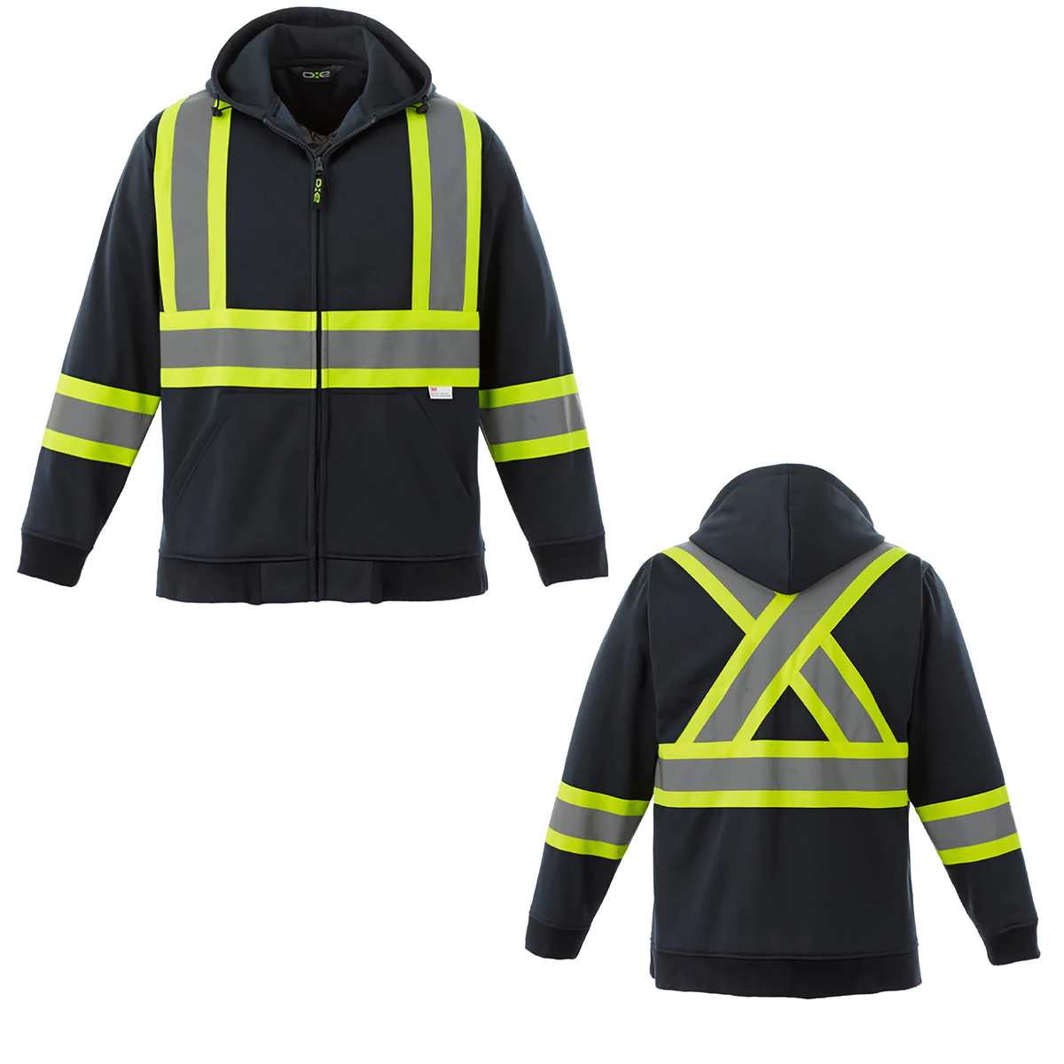 Hi-Vis - Hi-Vis Full Zip Hooded Sweatshirt