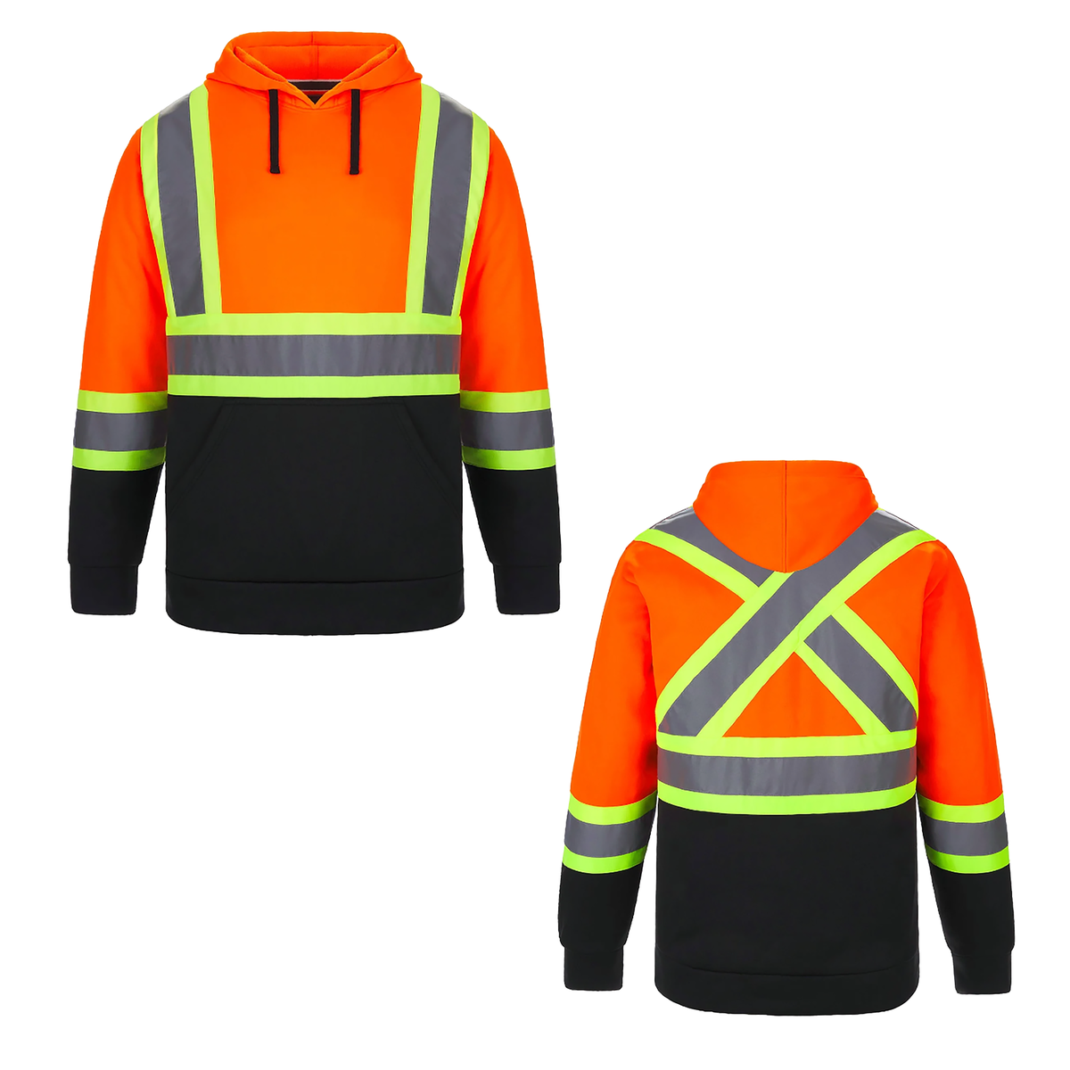Hi-Vis - Adult Hi-Vis Pullover Hooded Sweatshirt