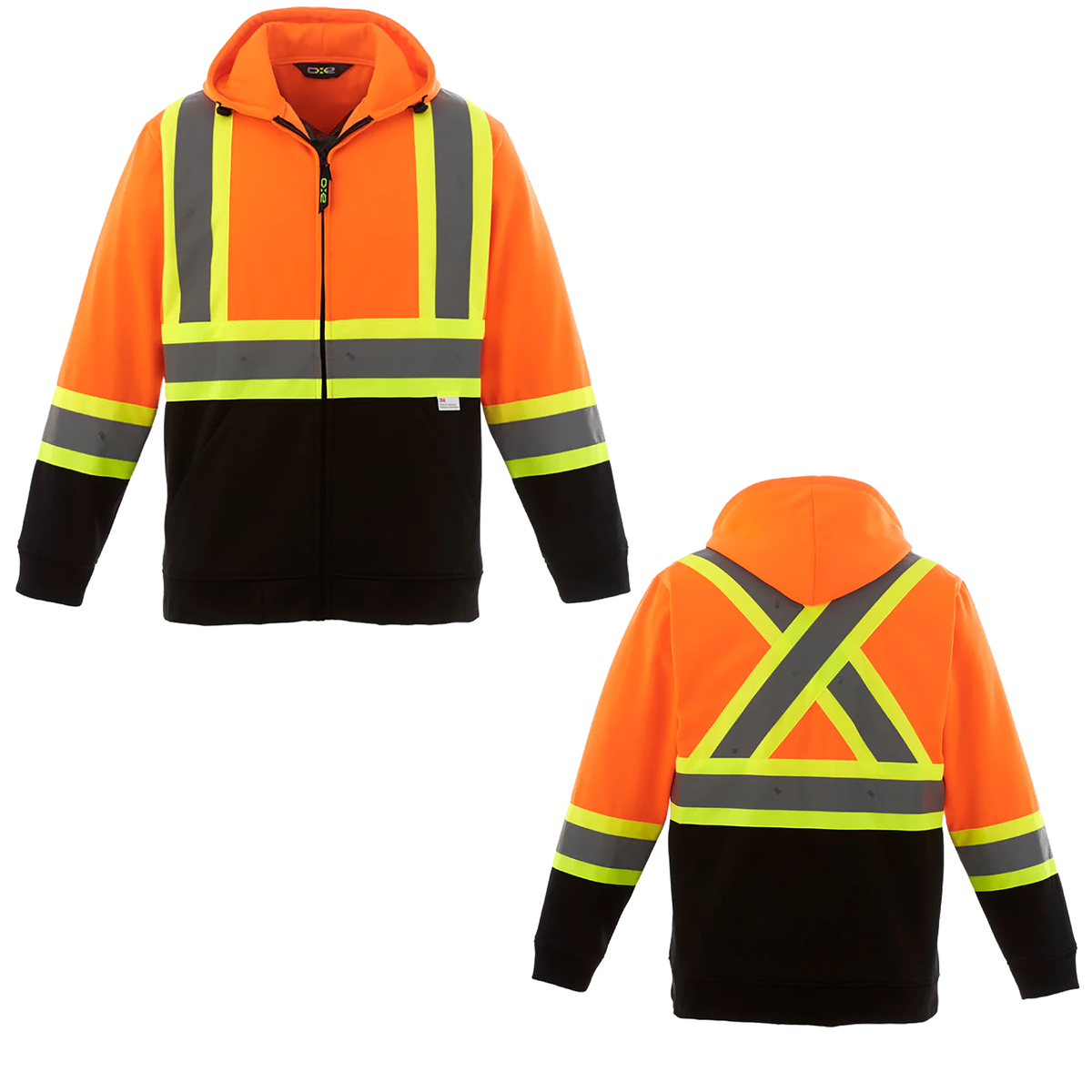 Hi-Vis - Hi-Vis Full Zip Hooded Sweatshirt