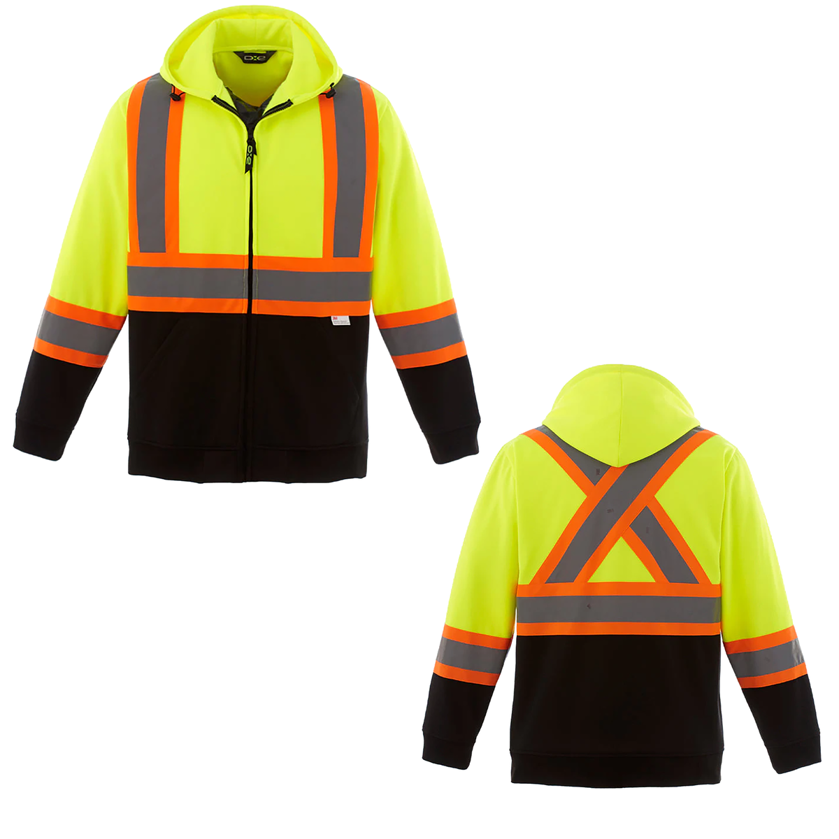 Hi-Vis - Hi-Vis Full Zip Hooded Sweatshirt